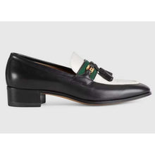 Load image into Gallery viewer, Gucci Unisex GG Loafer Web Interlocking G White Black Leather Green Red Web
