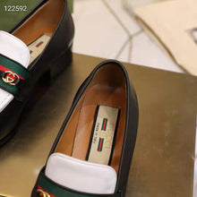 Load image into Gallery viewer, Gucci Unisex GG Loafer Web Interlocking G White Black Leather Green Red Web