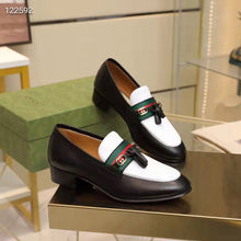 Load image into Gallery viewer, Gucci Unisex GG Loafer Web Interlocking G White Black Leather Green Red Web