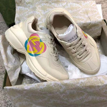Load image into Gallery viewer, Gucci Unisex GG Rhyton Heart Sneaker Ivory Leather Interlocking G Low 5 cm Heel