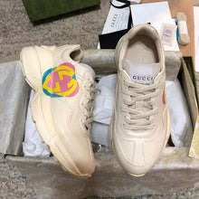 Load image into Gallery viewer, Gucci Unisex GG Rhyton Heart Sneaker Ivory Leather Interlocking G Low 5 cm Heel