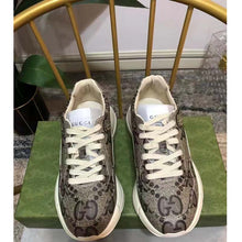 Load image into Gallery viewer, Gucci Unisex GG Rhyton Sneaker Beige Ebony Maxi GG Supreme Canvas 4 cm Heel