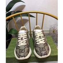 Load image into Gallery viewer, Gucci Unisex GG Rhyton Sneaker Beige Ebony Maxi GG Supreme Canvas 4 cm Heel