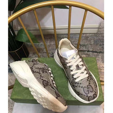 Load image into Gallery viewer, Gucci Unisex GG Rhyton Sneaker Beige Ebony Maxi GG Supreme Canvas 4 cm Heel