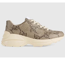 Load image into Gallery viewer, Gucci Unisex GG Rhyton Sneaker Beige Ebony Maxi GG Supreme Canvas 4 cm Heel