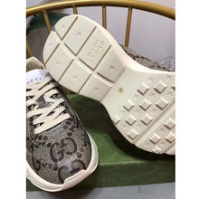 Load image into Gallery viewer, Gucci Unisex GG Rhyton Sneaker Beige Ebony Maxi GG Supreme Canvas 4 cm Heel