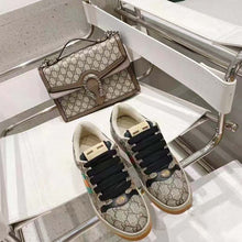 Load image into Gallery viewer, Gucci Unisex GG Screener Sneaker Beige Ebony GG Supreme Canvas Green Red Web