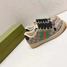 Load image into Gallery viewer, Gucci Unisex GG Screener Sneaker Beige Ebony GG Supreme Canvas Green Red Web