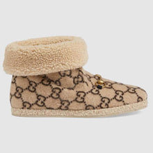 Load image into Gallery viewer, Gucci Unisex GG Wool Ankle Boot in Textured Fabrics-Beige
