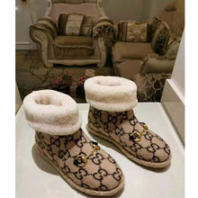 Load image into Gallery viewer, Gucci Unisex GG Wool Ankle Boot in Textured Fabrics-Beige