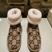 Load image into Gallery viewer, Gucci Unisex GG Wool Ankle Boot in Textured Fabrics-Beige