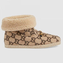 Load image into Gallery viewer, Gucci Unisex GG Wool Ankle Boot in Textured Fabrics-Beige