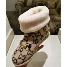 Load image into Gallery viewer, Gucci Unisex GG Wool Ankle Boot in Textured Fabrics-Beige