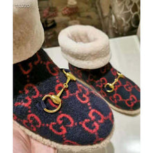 Load image into Gallery viewer, Gucci Unisex GG Wool Ankle Boot in Textured Fabrics-Navy
