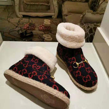 Load image into Gallery viewer, Gucci Unisex GG Wool Ankle Boot in Textured Fabrics-Navy