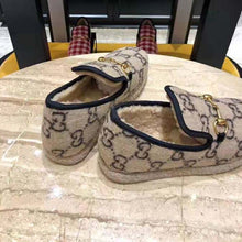 Load image into Gallery viewer, Gucci Unisex GG Wool Loafer in Beige and Ebony GG Wool