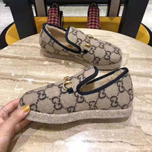 Load image into Gallery viewer, Gucci Unisex GG Wool Loafer in Beige and Ebony GG Wool
