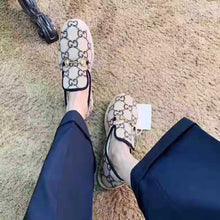 Load image into Gallery viewer, Gucci Unisex GG Wool Loafer in Beige and Ebony GG Wool
