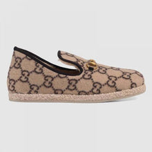 Load image into Gallery viewer, Gucci Unisex GG Wool Loafer in Beige and Ebony GG Wool