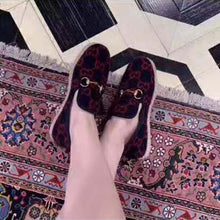 Load image into Gallery viewer, Gucci Unisex GG Wool Loafer in Blue and Red GG Wool