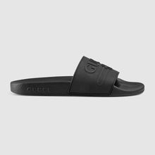 Load image into Gallery viewer, Gucci Unisex Gucci Logo Rubber Slide Sandal-Black