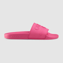 Load image into Gallery viewer, Gucci Unisex Gucci Logo Rubber Slide Sandal-Rose