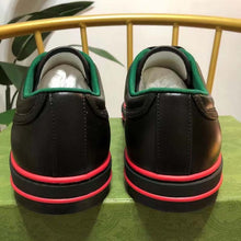Load image into Gallery viewer, Gucci Unisex Gucci Tennis 1977 Sneaker Black Leather Green Red Web Flat