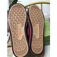Load image into Gallery viewer, Gucci Unisex Gucci Tennis 1977 Sneaker Black Leather Green Red Web Flat