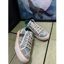Load image into Gallery viewer, Gucci Unisex Gucci Tennis 1977 Sneaker Light Blue Ivory GG Stretch Cotton