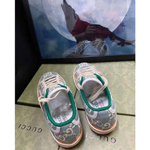 Load image into Gallery viewer, Gucci Unisex Gucci Tennis 1977 Sneaker Light Blue Ivory GG Stretch Cotton