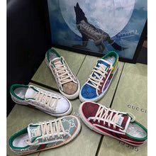 Load image into Gallery viewer, Gucci Unisex Gucci Tennis 1977 Sneaker Light Blue Ivory GG Stretch Cotton