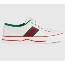 Load image into Gallery viewer, Gucci Unisex Gucci Tennis 1977 Sneaker White Leather Green Red Web Flat