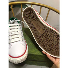Load image into Gallery viewer, Gucci Unisex Gucci Tennis 1977 Sneaker White Leather Green Red Web Flat