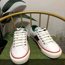 Load image into Gallery viewer, Gucci Unisex Gucci Tennis 1977 Sneaker White Leather Green Red Web Flat