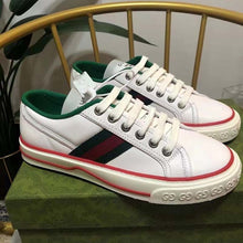 Load image into Gallery viewer, Gucci Unisex Gucci Tennis 1977 Sneaker White Leather Green Red Web Flat