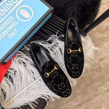 Load image into Gallery viewer, Gucci Unisex Jordaan GG Velvet Loafer-Black