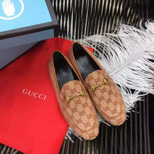 Load image into Gallery viewer, Gucci Unisex Jordaan GG Velvet Loafer-Brown