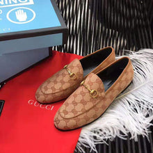 Load image into Gallery viewer, Gucci Unisex Jordaan GG Velvet Loafer-Brown