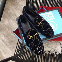 Load image into Gallery viewer, Gucci Unisex Jordaan GG Velvet Loafer-Navy