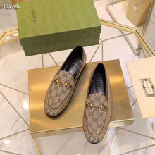Load image into Gallery viewer, Gucci Unisex Maxi GG Jordaan Loafer Camel Ebony Maxi Canvas Canvas