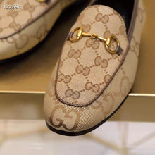 Load image into Gallery viewer, Gucci Unisex Maxi GG Jordaan Loafer Camel Ebony Maxi Canvas Canvas