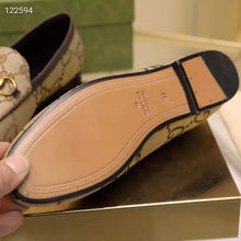 Load image into Gallery viewer, Gucci Unisex Maxi GG Jordaan Loafer Camel Ebony Maxi Canvas Canvas