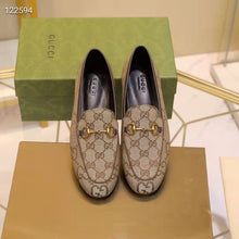 Load image into Gallery viewer, Gucci Unisex Maxi GG Jordaan Loafer Camel Ebony Maxi Canvas Canvas