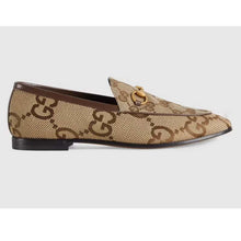 Load image into Gallery viewer, Gucci Unisex Maxi GG Jordaan Loafer Camel Ebony Maxi Canvas Canvas