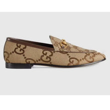 Load image into Gallery viewer, Gucci Unisex Maxi GG Jordaan Loafer Camel Ebony Maxi Canvas Canvas