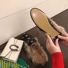 Load image into Gallery viewer, Gucci Unisex Princetown Embroidered Leather Slipper with Bees and Stars in Lamb Wool-Black