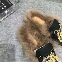 Load image into Gallery viewer, Gucci Unisex Princetown Slipper with Tiger in Lamb Wool-Black