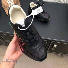 Load image into Gallery viewer, Gucci Unisex Rhyton Gucci Logo Leather Sneaker-Black