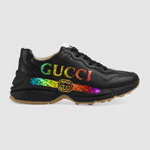 Load image into Gallery viewer, Gucci Unisex Rhyton Gucci Logo Leather Sneaker-Black