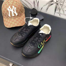 Load image into Gallery viewer, Gucci Unisex Rhyton Gucci Logo Leather Sneaker-Black